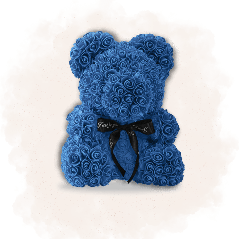 Ours en Rose 25cm - Bleu Foncé