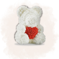 Ours en Rose 40cm - Blanc/Rouge