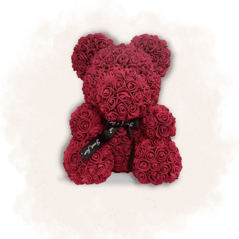 Ours en Rose 25cm - Rouge Foncé